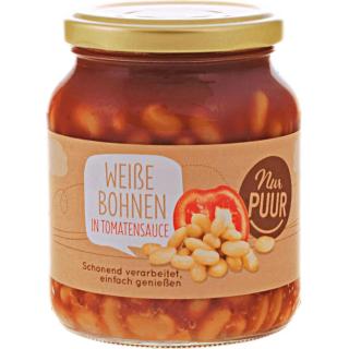 Weiße Bohnen in Tomatensauce, 370ml Glas
