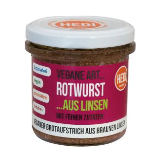 Vegane Art Rotwurst aus Braunen Linsen