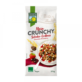 Crunchy Schoko Erdbeer Cassis Müsli