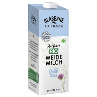 Milch H-Milch, fettarm 1,5% Gläserne