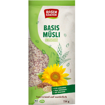 Basis Müsli ungesüßt 750g Rosengarten
