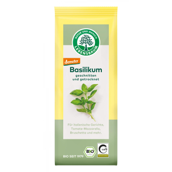 Basilikum, geschnitten und getrocknet