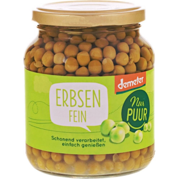 Erbsen fein im Glas, 350g