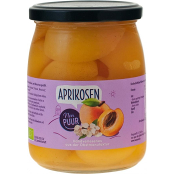 Aprikosen, halbe Frucht, 500g Glas